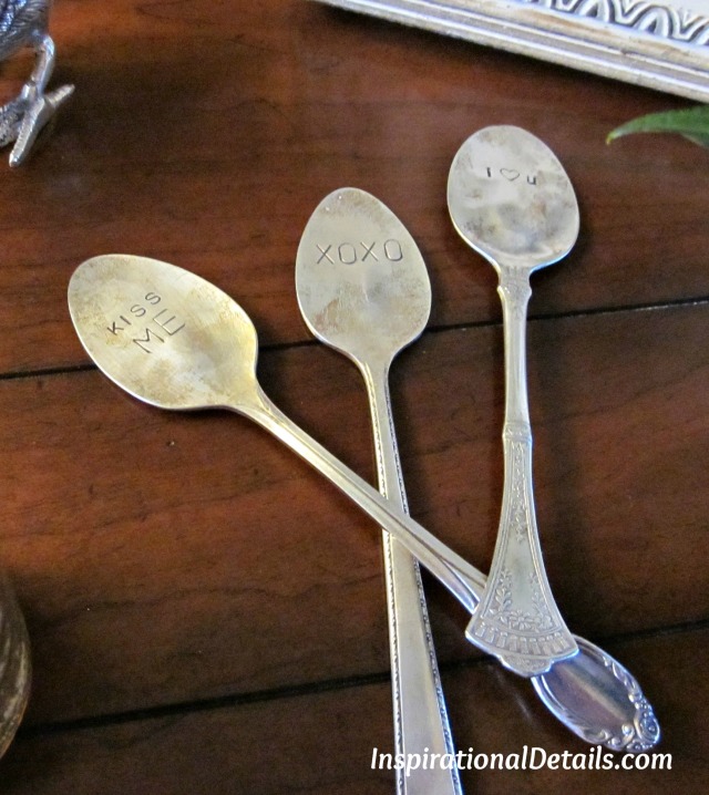 vintage hand stamped flattened spoons